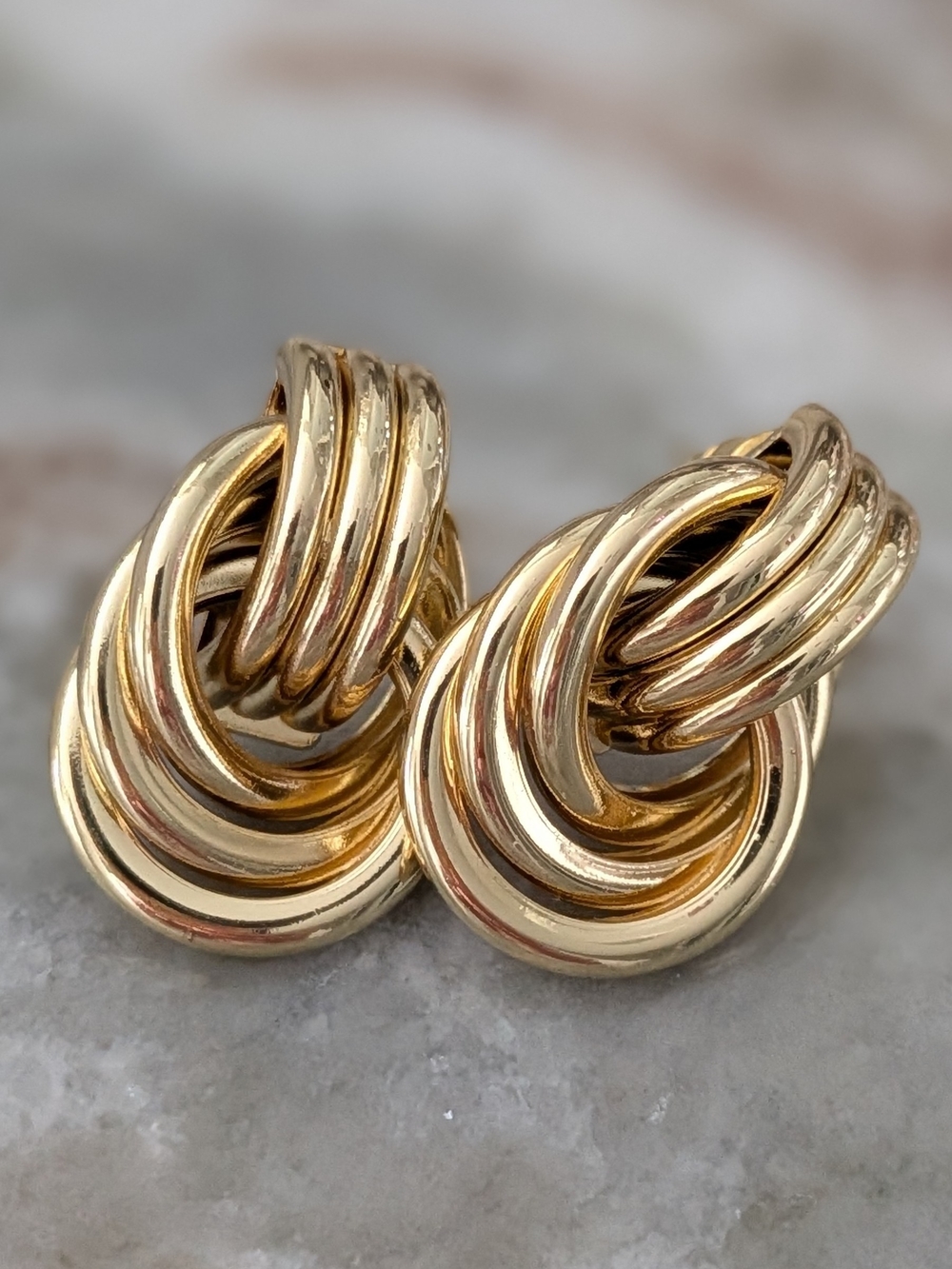 Gold-Tone Loop Knot Earrings